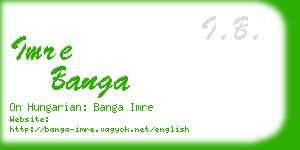 imre banga business card